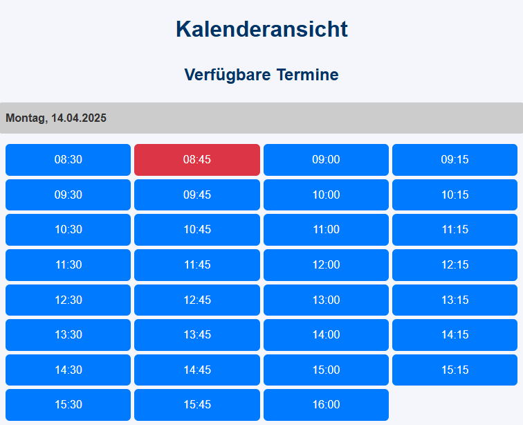 Verfügbare Slots
